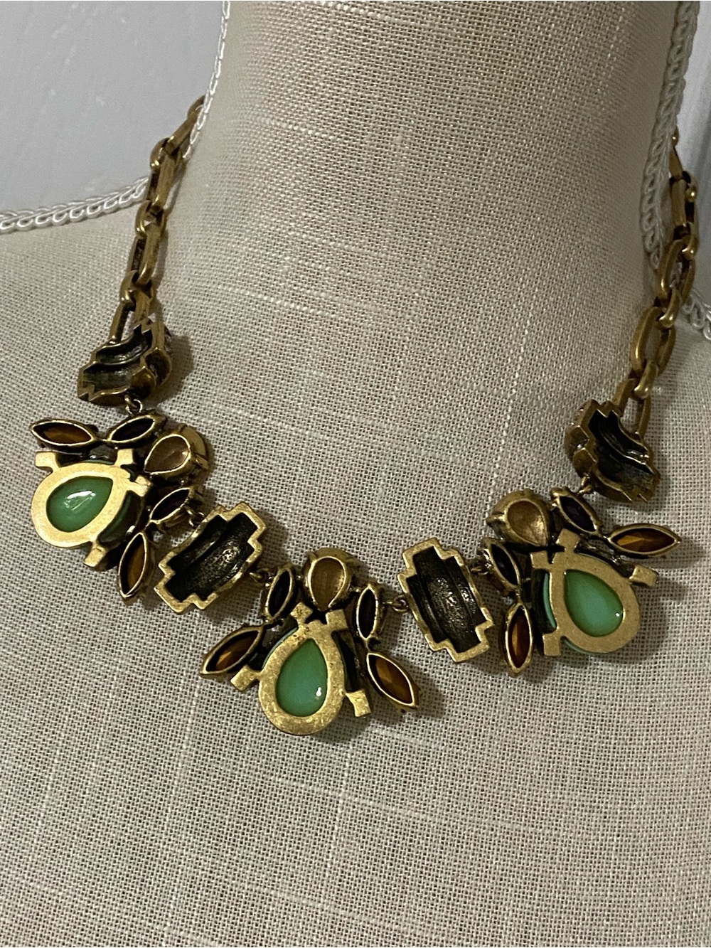 J. Crew Big & Chunky Necklace Vintage Look Runway Collar - Picture 4 of 9